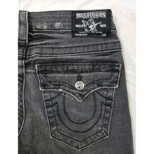 True Religion Black Jewelled Bootcut Jean's 27x33